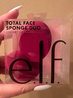 e.l.f. Total Face Sponge Set of 2 Duo - Deep Pink